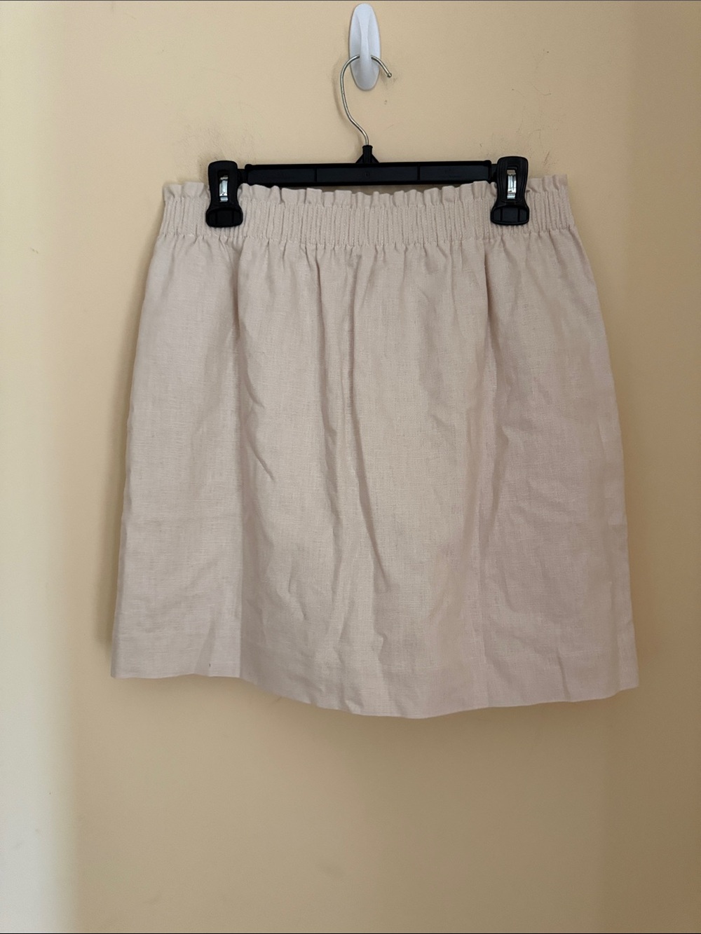 J. Crew Cream Elastic-Waist Mini Skirt Sz 8 - Picture 2 of 7